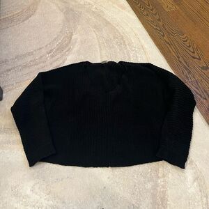black knit sweater v neck
